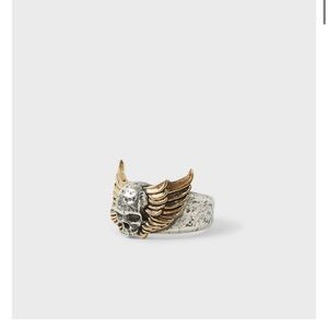 JOHN VARAVTOS WINGED SKULL RING